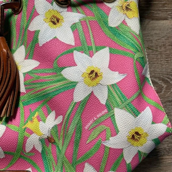 Dooney & Bourke Pink Daffodil Drawstring Purse